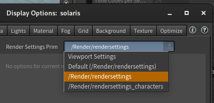 Houdini Viewport Display Options - Default Render Settings