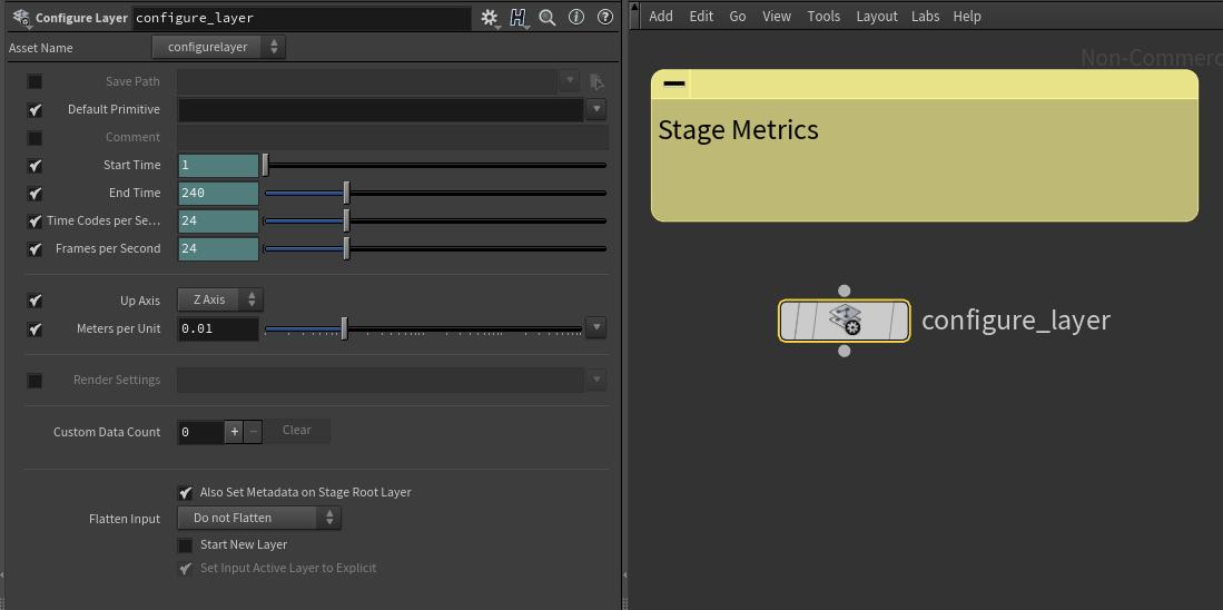 Houdini Stage/Layer metrics